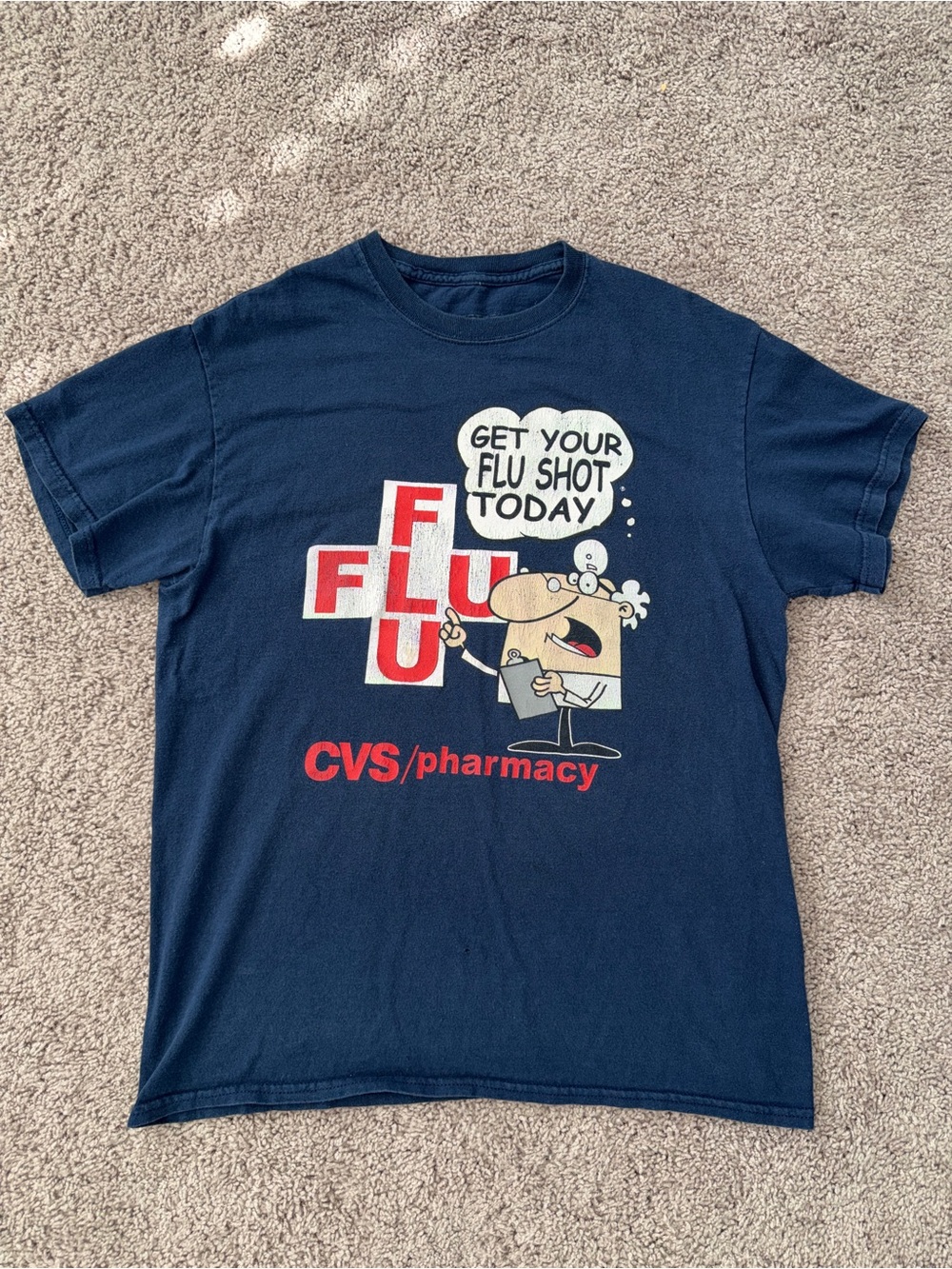 Vintage CVS Pharmacy Flu Shot Graphic Promo Tee M